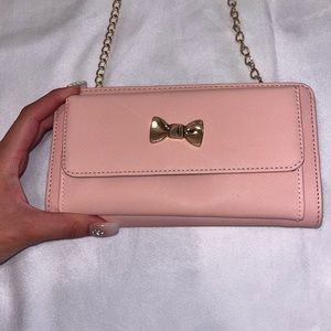 Pink clutch with lots of card space